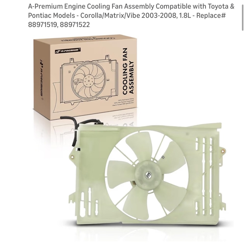 Engine Cooling Fan Assembly for Toyota Corolla Matrix Pontiac Vibe 2003-2008